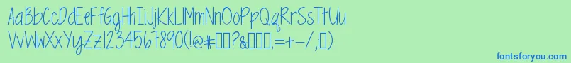 Lisätietoja MrfSpringtimeBluesTwo-fontista MrfSpringtimeBluesTwo-fontti – siniset fontit vihreällä taustalla