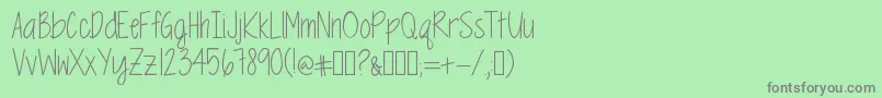Saiba mais sobre a fonte MrfSpringtimeBluesTwo Fonte MrfSpringtimeBluesTwo – fontes cinzas em um fundo verde