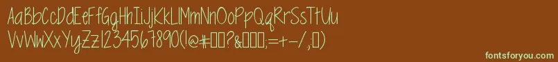 Шрифт MrfSpringtimeBluesTwo – зелёные шрифты на коричневом фоне
