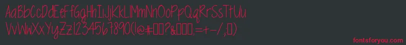 MrfSpringtimeBluesTwo Font – Red Fonts on Black Background