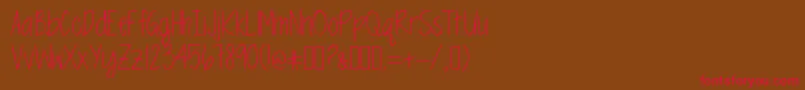 MrfSpringtimeBluesTwo Font – Red Fonts on Brown Background