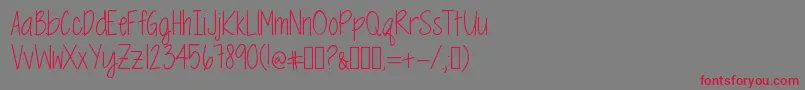 MrfSpringtimeBluesTwo Font – Red Fonts on Gray Background