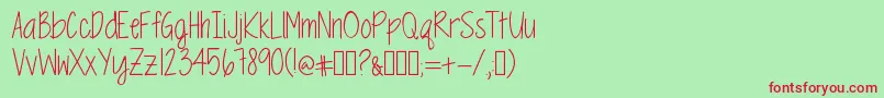 Шрифт MrfSpringtimeBluesTwo – красные шрифты на зелёном фоне