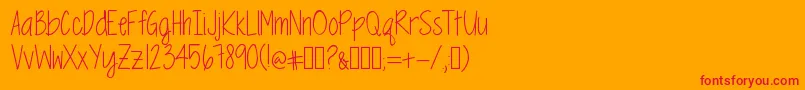 フォントMrfSpringtimeBluesTwo – オレンジの背景に赤い文字