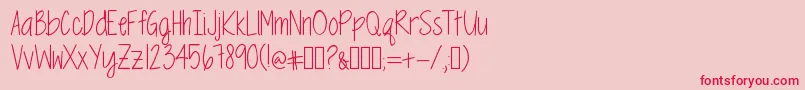 MrfSpringtimeBluesTwo Font – Red Fonts on Pink Background