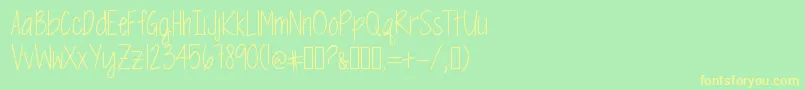 MrfSpringtimeBluesTwo Font – Yellow Fonts on Green Background