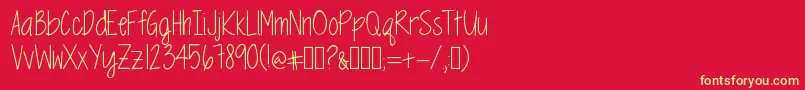 MrfSpringtimeBluesTwo Font – Yellow Fonts on Red Background