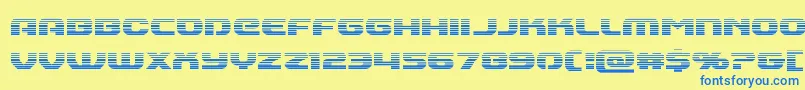 Annapolisgrad-Schriftart – Blaue Schriften auf gelbem Hintergrund