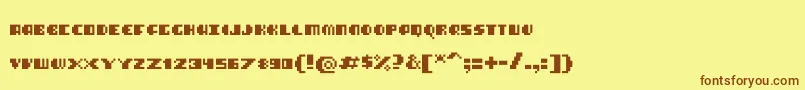 Blimpixels Font – Brown Fonts on Yellow Background