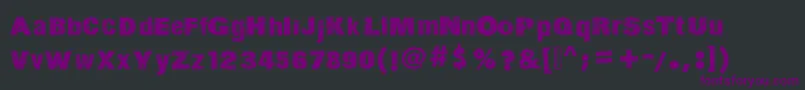 フォントActionOfTheTime – 黒い背景に紫のフォント