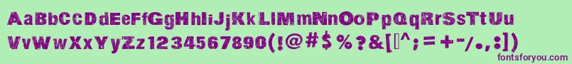 ActionOfTheTime Font – Purple Fonts on Green Background