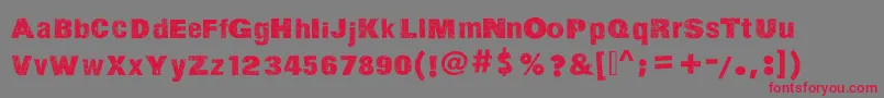 ActionOfTheTime Font – Red Fonts on Gray Background