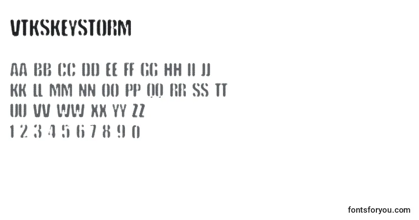 Schriftart VtksKeystorm – Alphabet, Zahlen, spezielle Symbole