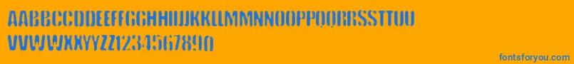 Шрифт VtksKeystorm – синие шрифты на оранжевом фоне
