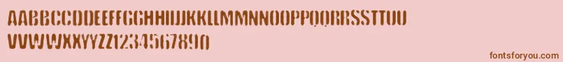 Saiba mais sobre a fonte VtksKeystorm Fonte VtksKeystorm – fontes marrons em um fundo rosa
