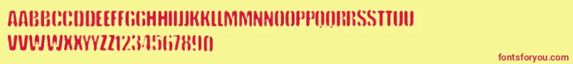 VtksKeystorm Font – Red Fonts on Yellow Background
