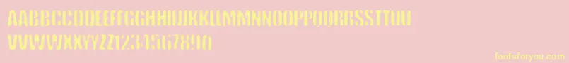VtksKeystorm-Schriftart – Gelbe Schriften auf rosa Hintergrund