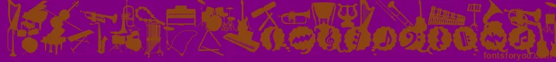 WcMusicaBta-fontti – ruskeat fontit violetilla taustalla