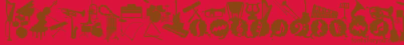 WcMusicaBta Font – Brown Fonts on Red Background