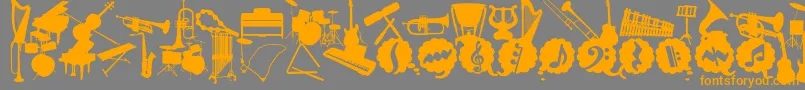 WcMusicaBta Font – Orange Fonts on Gray Background