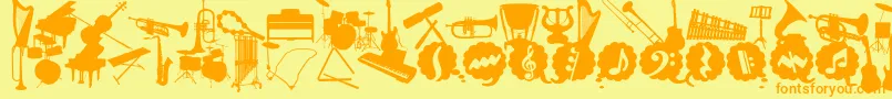 WcMusicaBta Font – Orange Fonts on Yellow Background