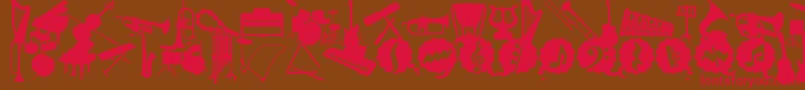 WcMusicaBta Font – Red Fonts on Brown Background