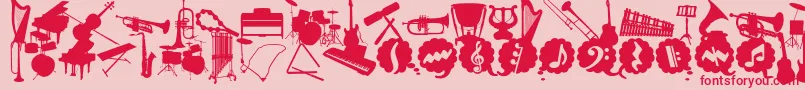WcMusicaBta Font – Red Fonts on Pink Background