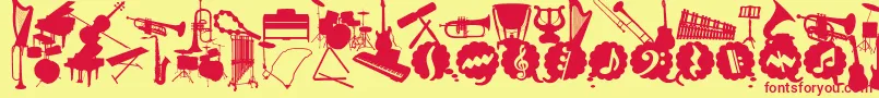 WcMusicaBta-fontti – punaiset fontit keltaisella taustalla