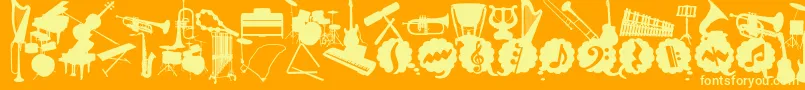 WcMusicaBta Font – Yellow Fonts on Orange Background