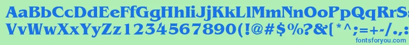 Шрифт AgBenguiatCyrBoldBold – синие шрифты на зелёном фоне