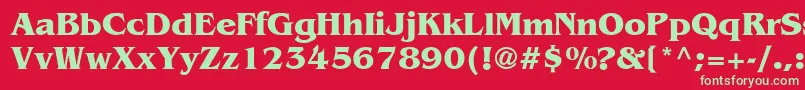 フォントAgBenguiatCyrBoldBold – 赤い背景に緑の文字