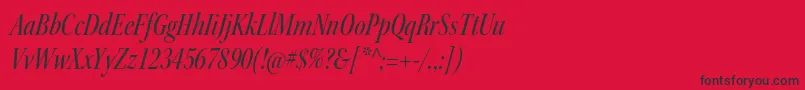 KeplerstdMediumcnitdisp-fontti – mustat fontit punaisella taustalla