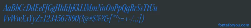 KeplerstdMediumcnitdisp-fontti – siniset fontit mustalla taustalla