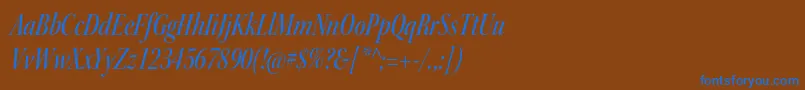 Шрифт KeplerstdMediumcnitdisp – синие шрифты на коричневом фоне