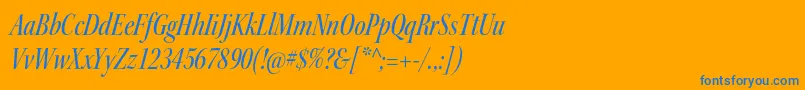 KeplerstdMediumcnitdisp-Schriftart – Blaue Schriften auf orangefarbenem Hintergrund