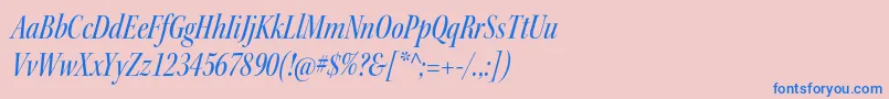 KeplerstdMediumcnitdisp-fontti – siniset fontit vaaleanpunaisella taustalla