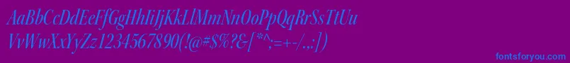 KeplerstdMediumcnitdisp-fontti – siniset fontit violetilla taustalla