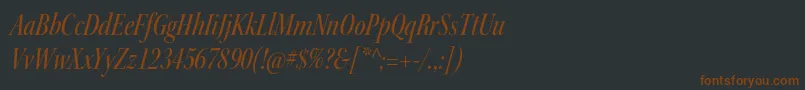 KeplerstdMediumcnitdisp-Schriftart – Braune Schriften auf schwarzem Hintergrund