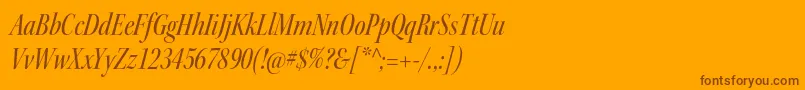 KeplerstdMediumcnitdisp-Schriftart – Braune Schriften auf orangefarbenem Hintergrund
