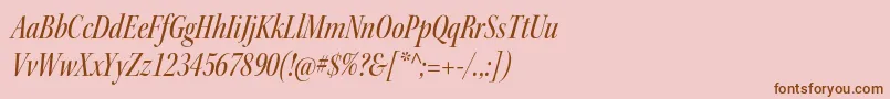KeplerstdMediumcnitdisp-Schriftart – Braune Schriften auf rosa Hintergrund