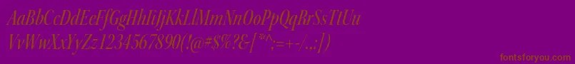 フォントKeplerstdMediumcnitdisp – 紫色の背景に茶色のフォント