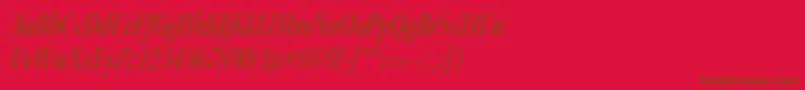 KeplerstdMediumcnitdisp-Schriftart – Braune Schriften auf rotem Hintergrund