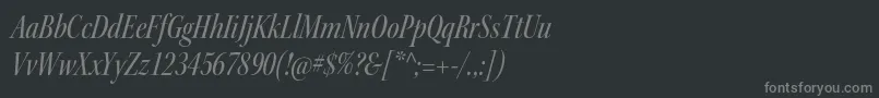 フォントKeplerstdMediumcnitdisp – 黒い背景に灰色の文字