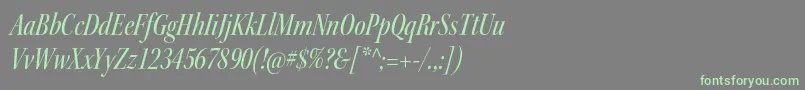KeplerstdMediumcnitdisp-fontti – vihreät fontit harmaalla taustalla