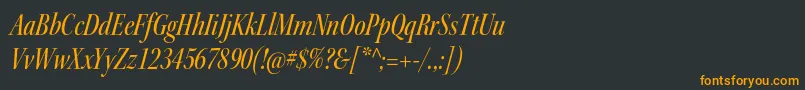 フォントKeplerstdMediumcnitdisp – 黒い背景にオレンジの文字