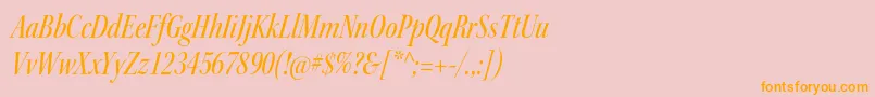 フォントKeplerstdMediumcnitdisp – オレンジの文字がピンクの背景にあります。