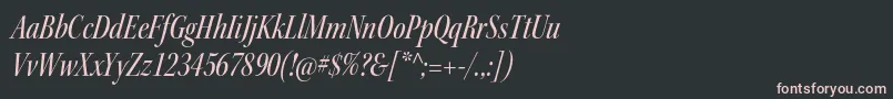 KeplerstdMediumcnitdisp-fontti – vaaleanpunaiset fontit mustalla taustalla