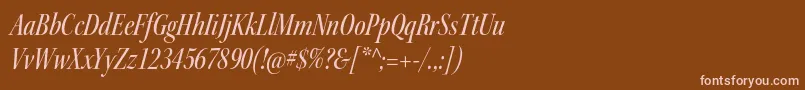 KeplerstdMediumcnitdisp-fontti – vaaleanpunaiset fontit ruskealla taustalla