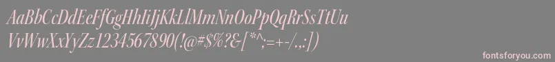 フォントKeplerstdMediumcnitdisp – 灰色の背景にピンクのフォント