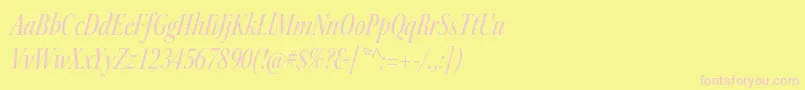 Шрифт KeplerstdMediumcnitdisp – розовые шрифты на жёлтом фоне